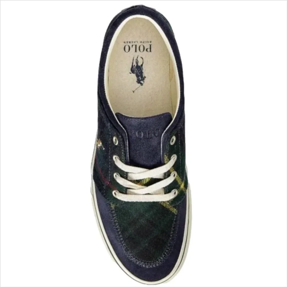 Polo Ralph Lauren Faxon x Tartan Plaid Wool Suede Sneakers